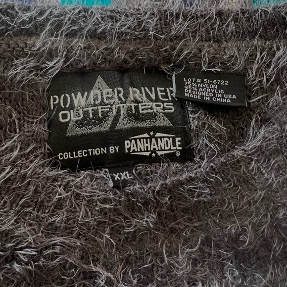 NWOT Powder River Outfitters by Panhandle Chenille Aztec sweater sz XXL - Picture 8 of 8